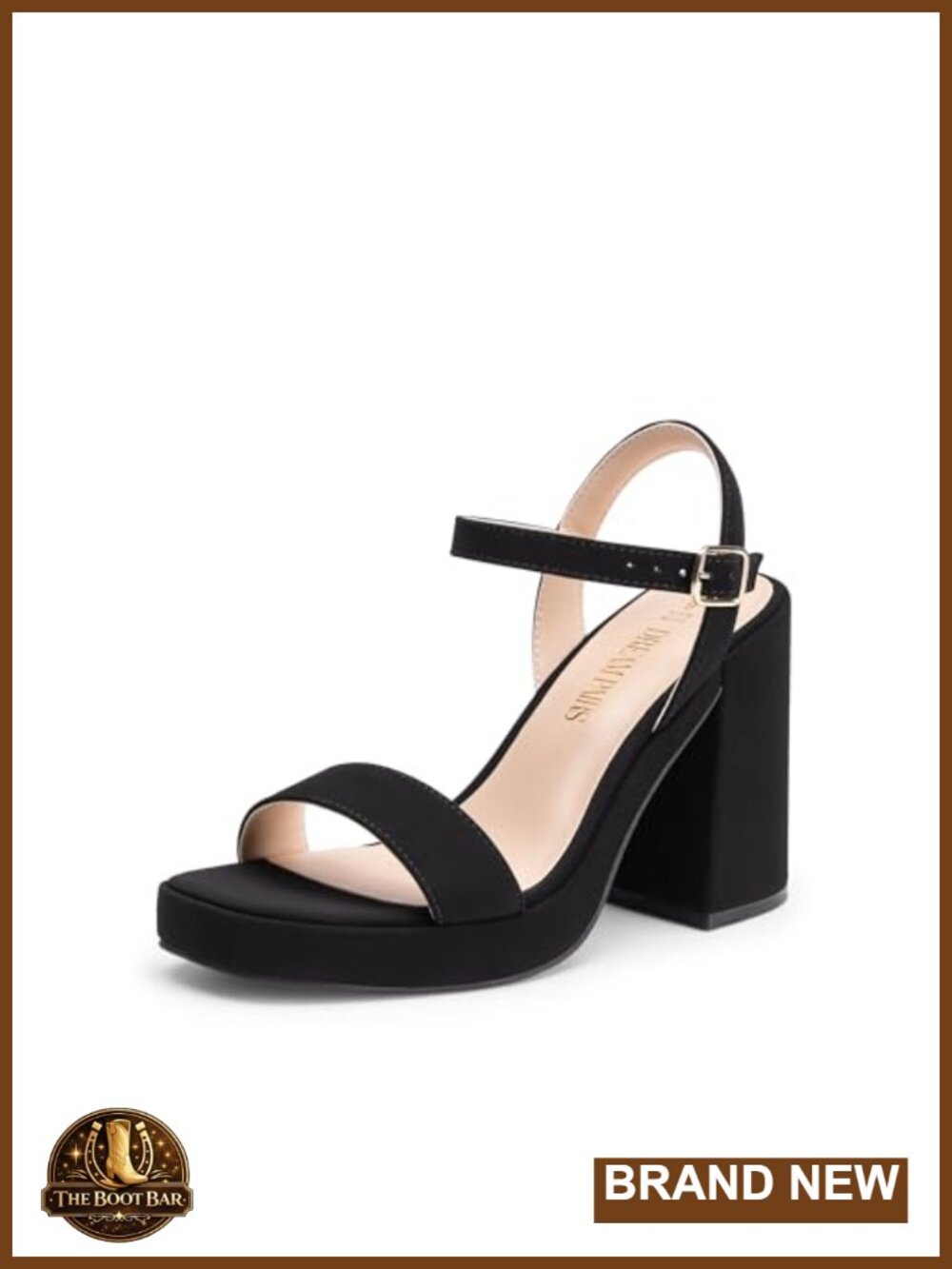 Women's Faux Leather Platform Heeled Sandals Block Chunky Open Toe